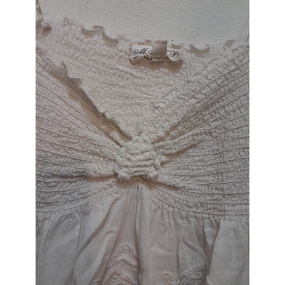 Womens Baby Doll Y2K Coquette Crochet Embroidered Lace Size XS Top Ivory - Picture 3 of 8